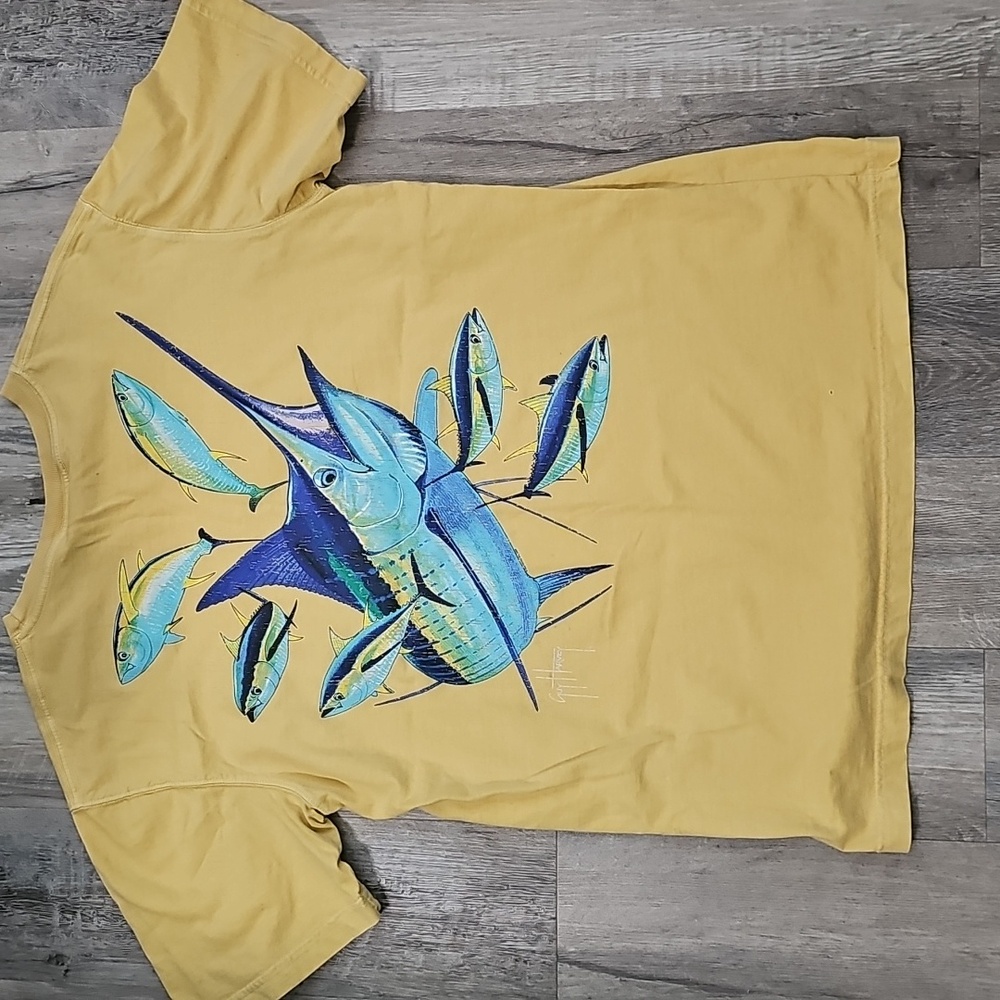 Guy Harvey Mustard Short Sleeve Tee size large - Picture 3 of 3